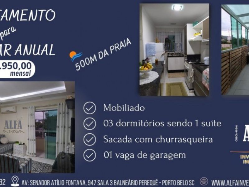 Apartamento para locao  anual